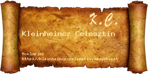 Kleinheincz Celesztin névjegykártya